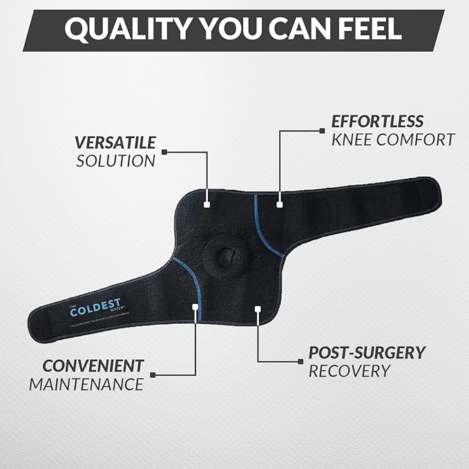 The Coldest Knee Ice Pack Wrap, Hot and Cold Therapy - Reusable Compression Best for Meniscus Tear, Injury Recovery, Bursitis Pain Recovery, Sprains, Swelling and Rheumatoid Arthritis-StrideForce Fitness
