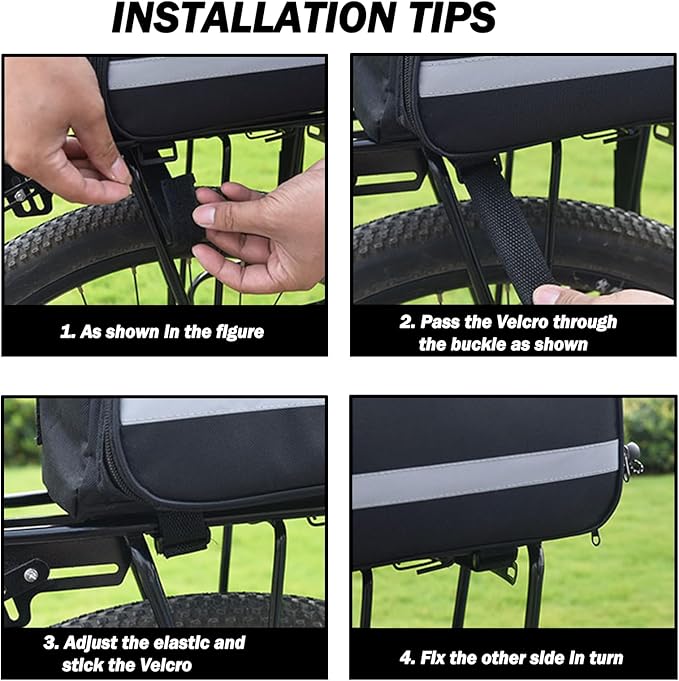 27L Adjustable Bike Pannier Bag with Hidden Rain Cover, 360° Reflective Strips, Multi-Functional Bicycle Saddle Bag for Grocery Shopping, Commuting, Cycling & Travel, Handheld & Crossbody Design-StrideForce Fitness