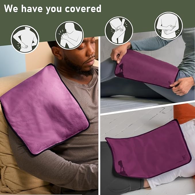 Large Ice Packs for Injuries Reusable - Soft Gel Hot and Cold Packs for Injuries, Hip, Shoulder, Back Pain Relief - 12" x 15" - Purple-StrideForce Fitness