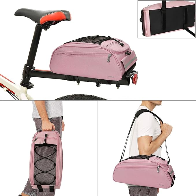 MOSISO Bike Rack Bag, Waterproof Bicycle Trunk Pannier Rear Seat Pouch Cycling Bike Carrier Backseat Storage Luggage Saddle Shoulder Bag-StrideForce Fitness