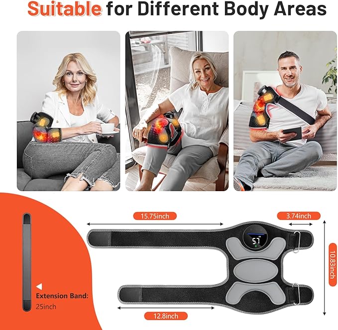 HALIDODO Upgrade 4 Vibration Massage Area Knee Brace & Red Light Therapy for Knee Pain Relief 660nm&850nm Red Light Therapy Device for Knee/Joint/Elbow/Shoulder Pain Relief, Gift for Mom-StrideForce Fitness