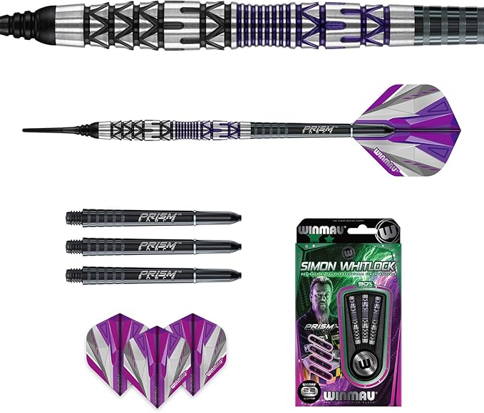 Winmau Simon Whitlock Dynamic Special Edition Tungsten Darts Set with Flights and Stems (Shafts)-StrideForce Fitness