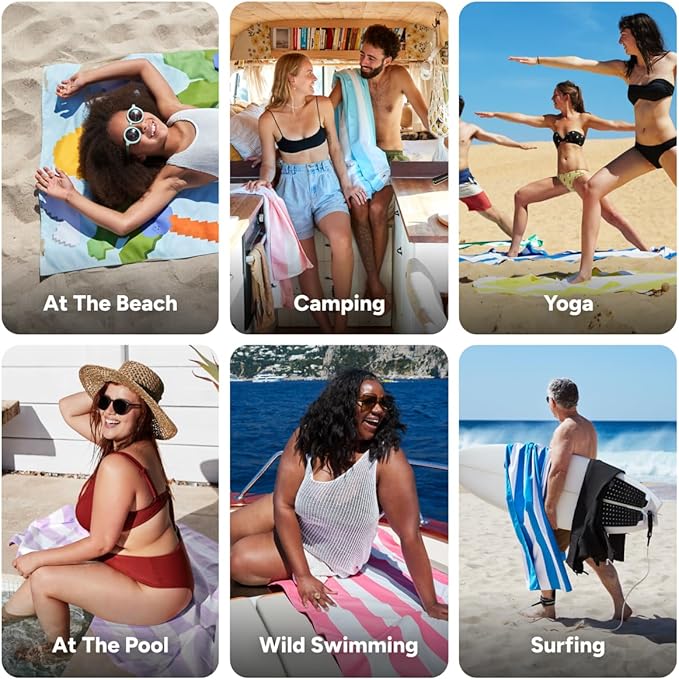 Dock & Bay Quick Drying Towel - for Sports & Gym - Compact, Lightweight - 100% Recycled - Includes Bag - Build-A-Beach, Medium (130x70cm, 51x27)-StrideForce Fitness