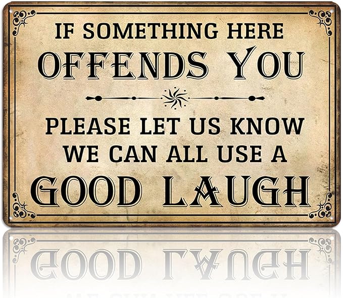 Bar Sign Man Cave Decor - Vintage Garage Metal Tin Signs for Men Funny If Something Here Offends You Poster Wall Art, Sports Bars Outdoor Accessories Decorations 8x12 Inch-StrideForce Fitness