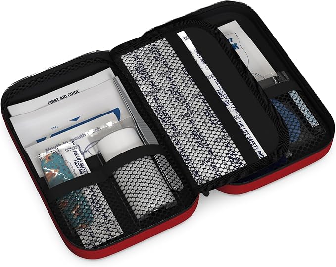 Small, First Aid and CPR Kit for children, toddler, and kids. Large Variety of Bandages to fit your childs injuries. Perfect travel first aid kit, Diaper Bag, Backpack, Car, and More. Quick and Effect-StrideForce Fitness