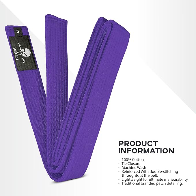 Karate Belt, All-Purpose Martial Arts Belt, Judo, Taekwondo Belt, Durable MMA Color Rank TKD Belt Size 0-6.-StrideForce Fitness