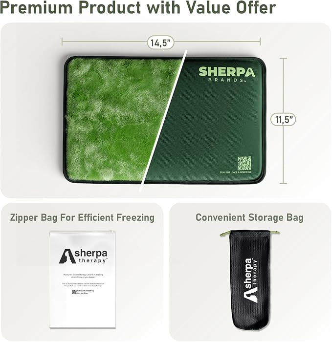 Large Ice Packs for Injuries Reusable - Soft Gel Hot and Cold Packs for Injuries, Hip, Shoulder, Back Pain Relief - 11.5" x 14.5" - Green-StrideForce Fitness