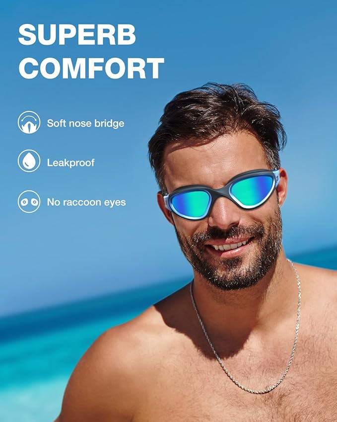 ZIONOR Swim Goggles, G1 MAX Polarized Anti-Fog Swimming Goggles for Men Women-StrideForce Fitness