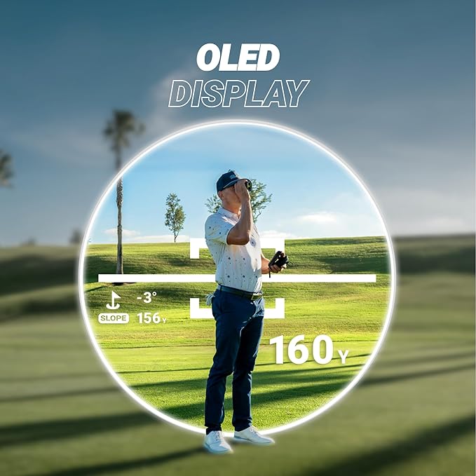 Blue Tees Golf Series 4 ULTRA Golf Rangefinder with Slope Switch, 1200 Yards, OLED Display 6X Magnification Laser Rangefinder, Slope Measurement, Magnetic Strip, Flag Pole Locking with Pulse Vibration-StrideForce Fitness