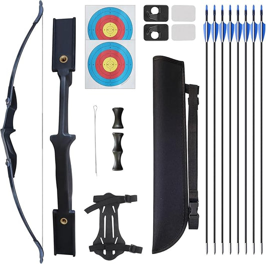 Bow and Arrow Set for Adults Beginner Teens, Dual Arrow Rest for Right and Left Handed Bows 20lbs 30lbs 40lbs Entry Level to Intermediate Archers Complete Equipped Value for Money-StrideForce Fitness