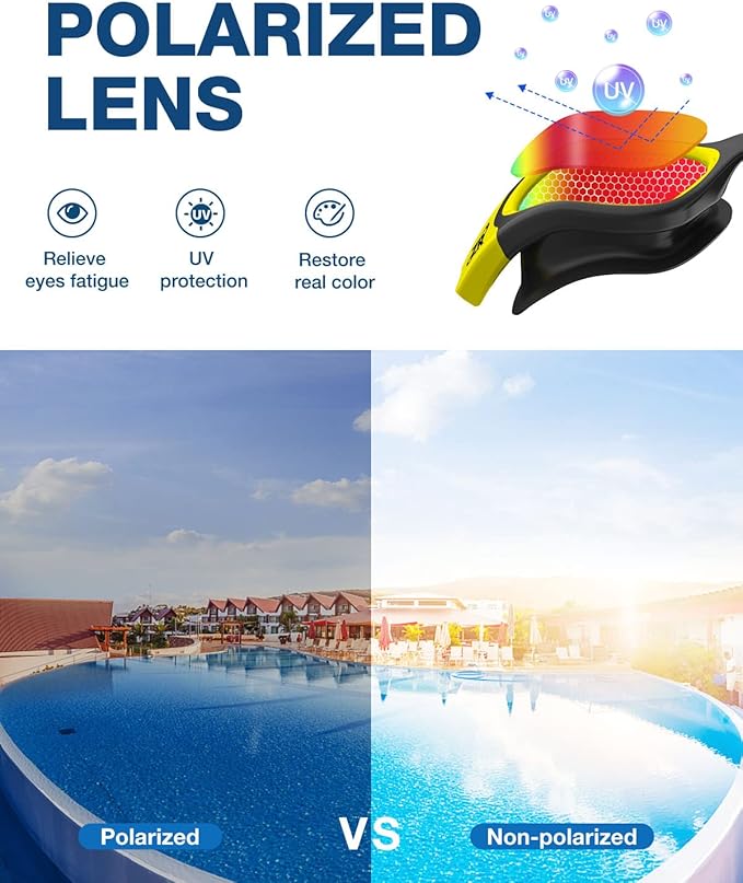 ZIONOR G1 Polarized Swimming Goggles for Unisex Adult Women Anti Fog 100% Anti UV Diving Goggles-StrideForce Fitness