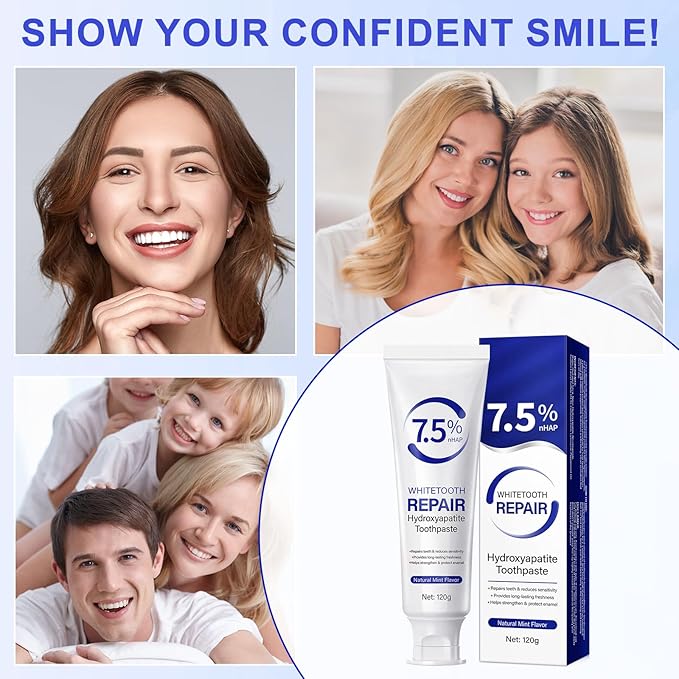 2 Pack Hydroxyapatite Toothpastes for Enamel Protection and Tooth Strengthening (4.23 Oz), Fluoride-Free Formula with Gentle Mint, for Sensitive Teeth, Daily Protection, Long-Lasting Fresh Breath