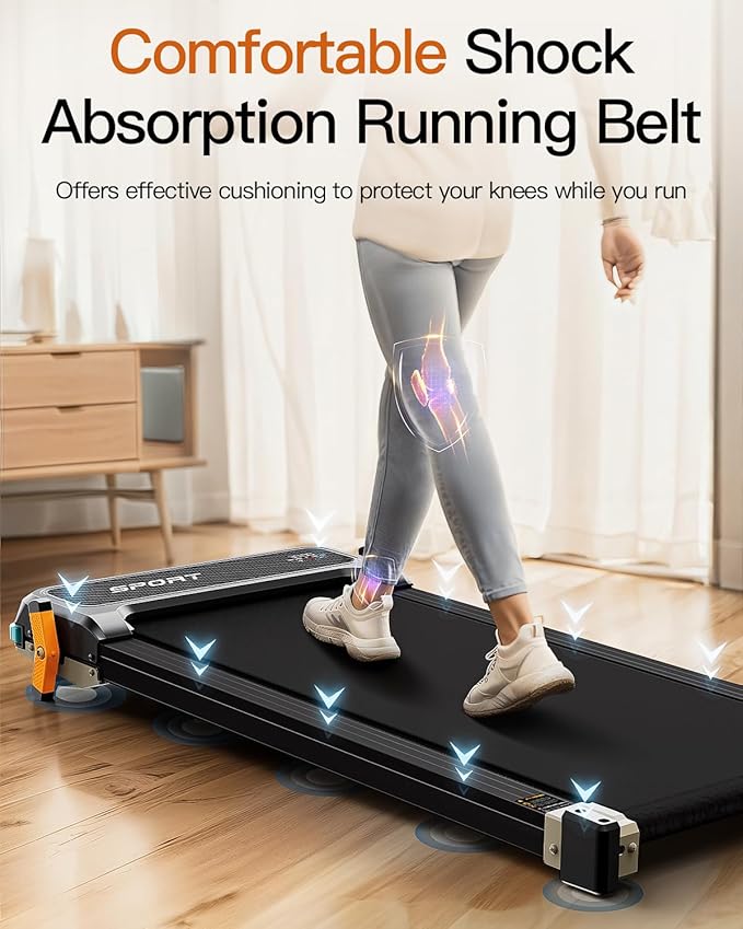 FUNRAY Versatile Walking Pad Treadmill with Incline - Dual-Sided Under Desk Treadmill with Foot Massage,2 in 1 Walking Machine for Home/Office with 330LBS Weight Capacity-StrideForce Fitness