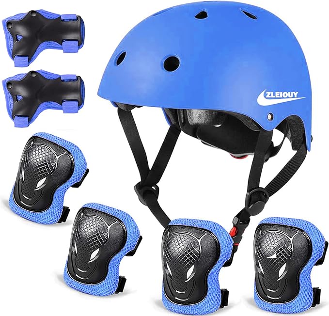 Adjustable Helmet for Ages 5-16 Kids Toddler Boys Girls Youth,Protective Gear with Elbow Knee Wrist Pads for Multi-Sports Skateboarding Bike Riding Scooter Inline skatings Longboard Roller Skate-StrideForce Fitness