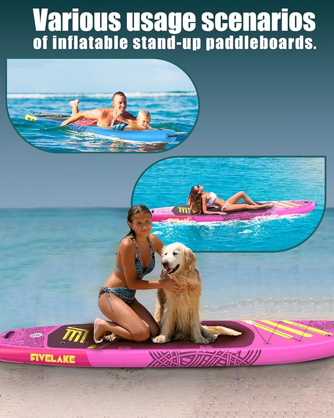 Inflatable Paddle Board 11' x 35'' Wide Stable Design,Stand Up Paddleboard with Sup Accessories Backpack,Pump,Ankle Leash,Adjustable Paddle,Non-Slip Comfort Deck for Adult Youth-StrideForce Fitness
