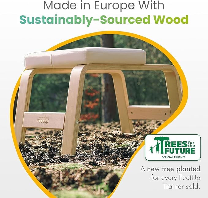 FeetUp - The Original Yoga Headstand Bench, Vegan Handstand Trainer Bench and Stand, Strength Training Inversion Equipment for Relaxation and Strength, Includes App & Starter Kit, #1 Worldwide-StrideForce Fitness