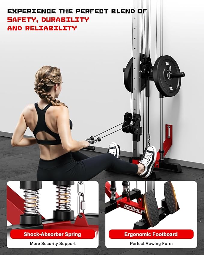 Wall Mount Cable Station, WM1 Cable Crossover Machine with 17 Positions, High and Low Cable Crossover Machine with Removable Footplate for Garage Home Gym-StrideForce Fitness