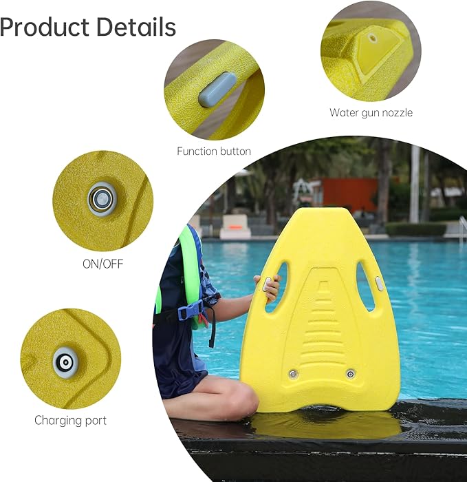 Electric Swimming Kickboard for Kid,Swim Kickboard with Water Gun Function,Swim Board for Children/Swimming Beginner-StrideForce Fitness