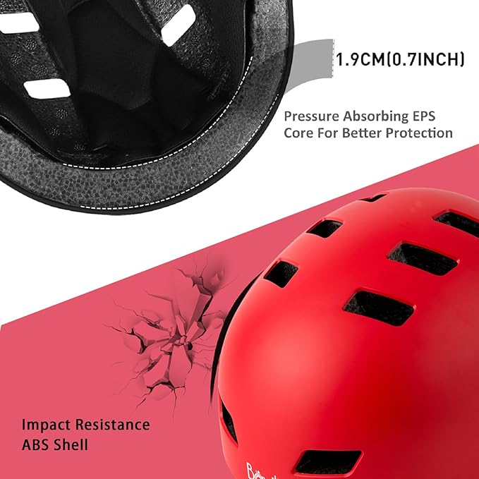 Bike Helmet 3 Sizes for Teenager Kids Youth Adults,Bavilk Skateboard Helmet Adjustable Multi-Sport Bicycle Cycling Scooter Roller Skate Inline Skating Rollerblading for Girls Boys Women Men Teen-StrideForce Fitness