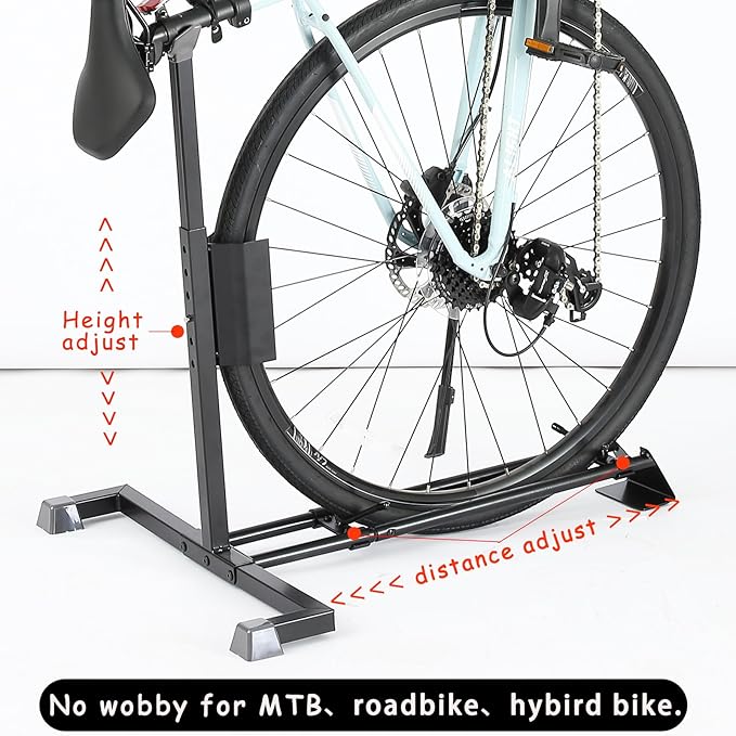 YueTong Bike Stand for Vertical Bike Storage,Upright Bicycle Stand Indoor,Standing Bike Rack for Garage Floor,Suit for MTB,Road Bike,Woman Bike and E-bike.-StrideForce Fitness