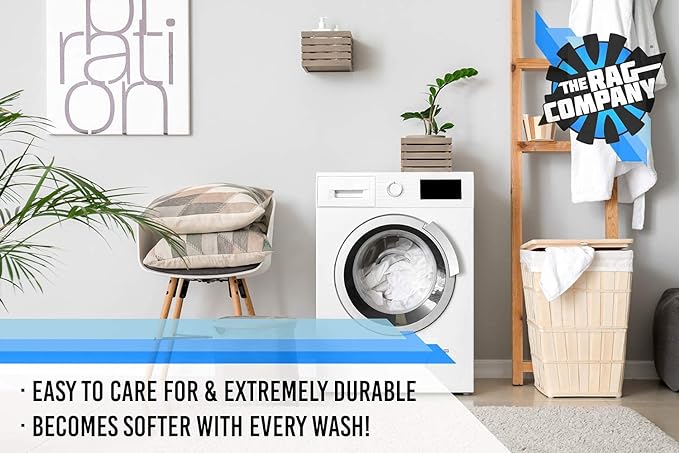 The Rag Company - Standard Waffle Weave Microfiber Towels (2-Pack) Detailing, Window, Glass and Drying, Wax & Polish, Lint-Free, Streak-Free, 370gsm, 16in x 24in, Royal Blue-StrideForce Fitness