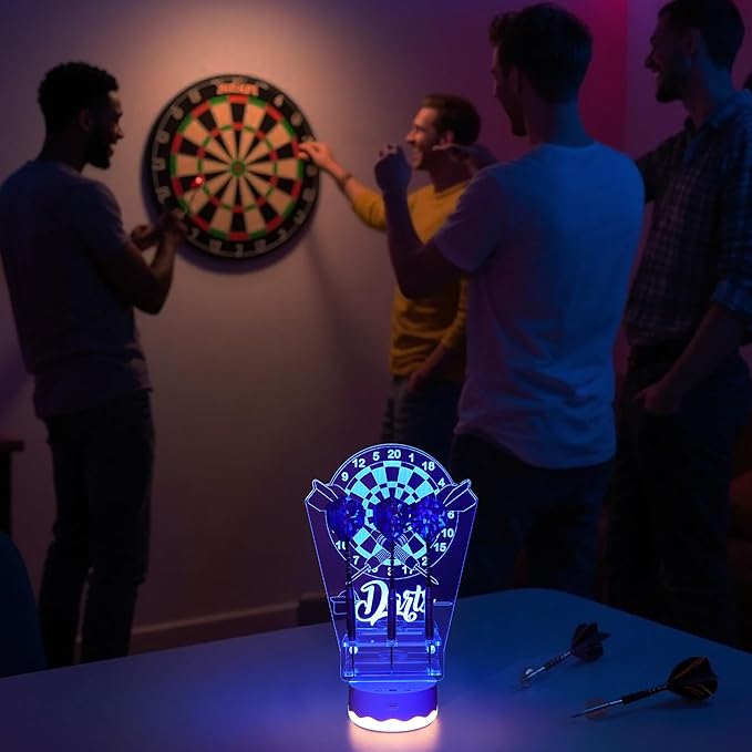 Light Up Dart Holder, 16 Colors Changing Lights Acrylic Dart Holder Stand with Remote Control, Birthday Christmas Gifts for Men Player or Darts Enthusiasts-StrideForce Fitness