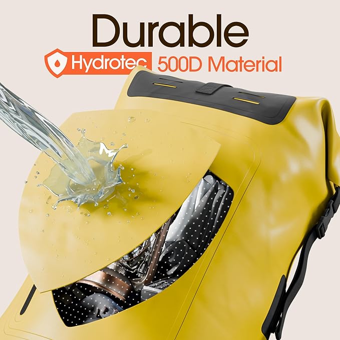 Earth Pak Waterproof Backpack - Heavy Duty Hiking Backpack - Roll-Top Closure - Waterproof Bag - Cushioned Dry Bags Waterproof w/ IPX8 Waterproof Phone Case - Wet Bag for Hiking, Kayak-StrideForce Fitness