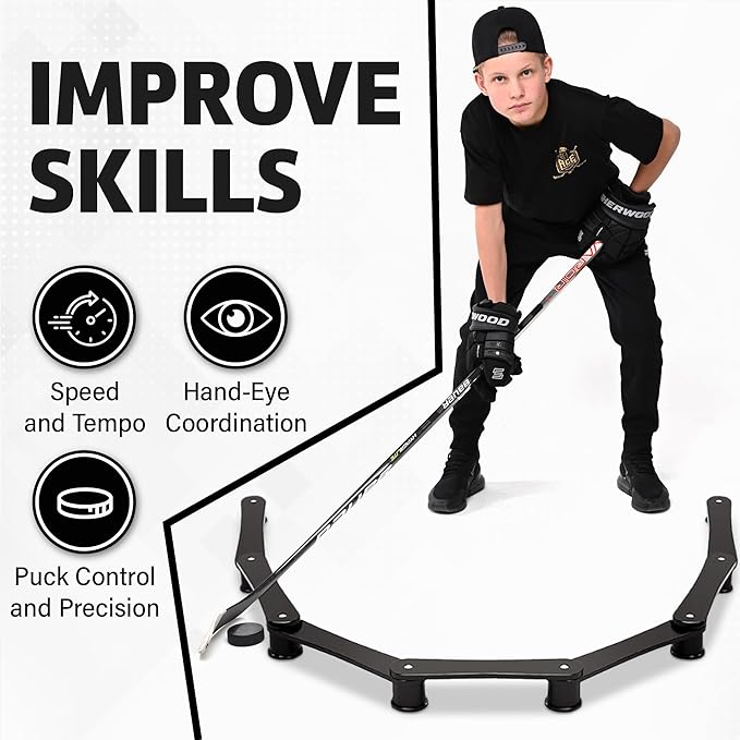 The Snake Trainer - Lightweight Stickhandling Training Tool - Hockey Training Equipment for Puck Control, Reaction Time and Coordination - Portable, Durable and Adjustable-StrideForce Fitness