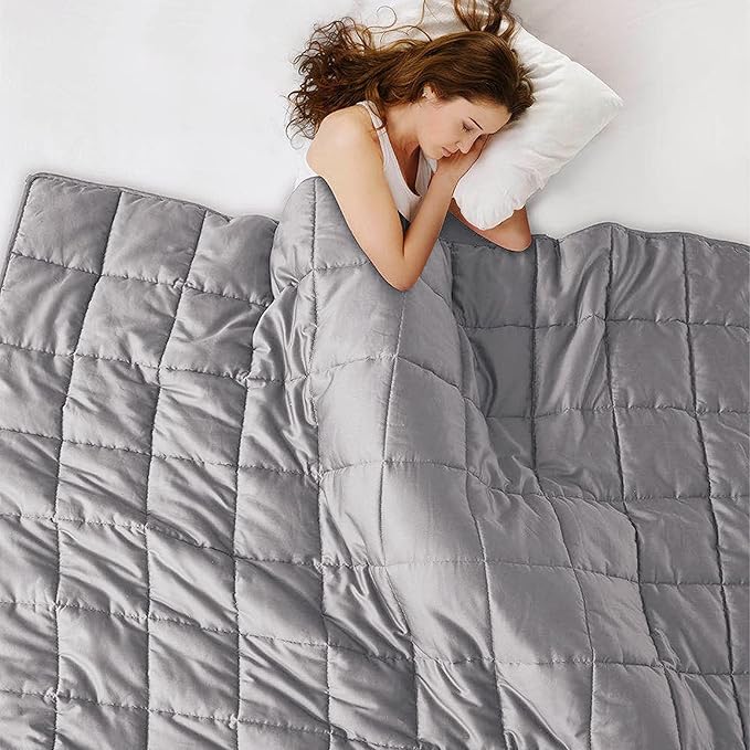 L'AGRATY Weighted Blanket - 80"x87" 20lbs Cooling Breathable Heavy Blanket Microfiber Material with Glass Beads for Adult All-Season Summer Fall Winter Soft Thick Comfort-StrideForce Fitness