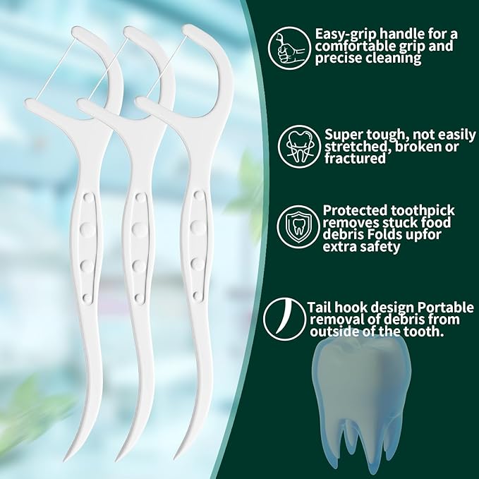 Dental Flossers for Adults,Floss Picks - Perfect for Tight Teeth, 500 Count Dental Floss Picks, Professional Toothpicks Sticks with Portable Case and Dental Picks (10 Boxes)