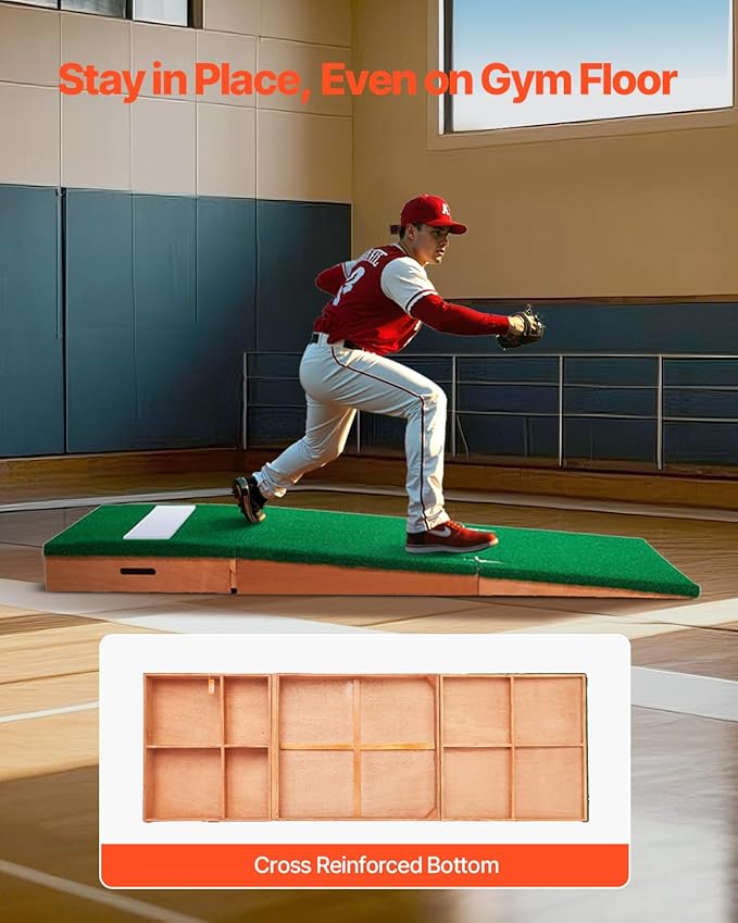 VEVOR Pitching Mound, Baseball Game Mound, Indoor/Outdoor Pitching Practice and Training Equipment, Softball Pitching Aids with Antifade Turf and Pitching Rubber-StrideForce Fitness