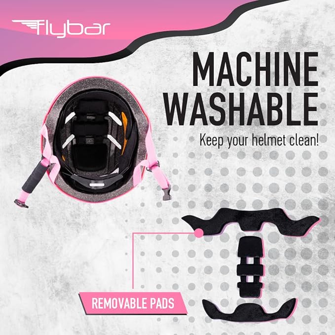 Flybar Bike Helmet- Multi Sport Dual Certified Adjustable Dial, Lightweight Skateboard Helmet, Roller Skating, Pogo, Electric Scooter, Snowboard, Boys and Girls Kids- Adults Helmets-StrideForce Fitness