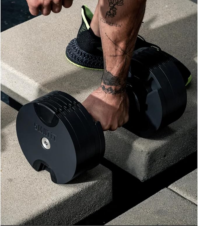 SMRTFT NUOBELL Adjustable Dumbbells | The Original All-in-One NUOBELL Adjustable Dumbbell Set | Feel Real Like Traditional Dumbbells | Highly Durable | Best 2 Year Warranty-StrideForce Fitness