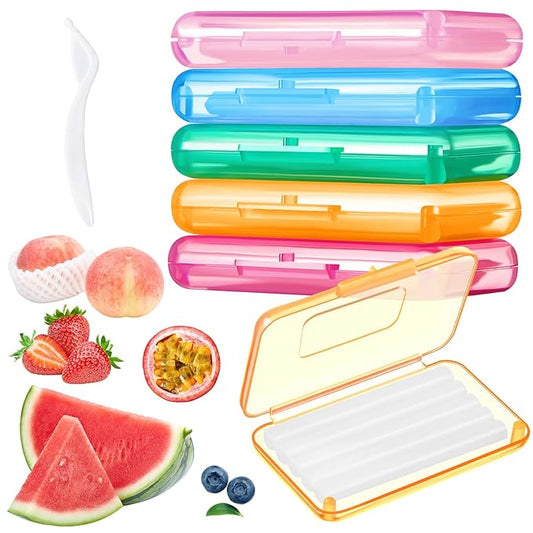 Geiserailie 5 Pack Braces Wax for Teeth New Flavored Dental Orthodontic Wax with Applicator Scraper for Braces Wearer, Oral Appliances, Aligners Patients,5 Fruit Flavors