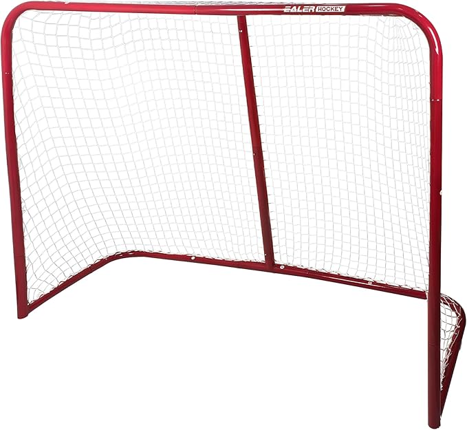 EALER Portable 54″ Steel Street & Ice Hockey Goal – Heavy-Duty 1″ Steel Frame Folding Net for Indoor & Outdoor Practice, Junior Training & Roller Hockey Equipment-StrideForce Fitness