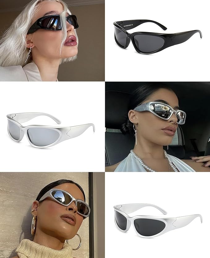 SOAR&EAGLE Y2K 3Pack Polarized sunglasses Wrap Around Men's Women's sunglasses Fashion Sport Shades Sun Glasses-StrideForce Fitness