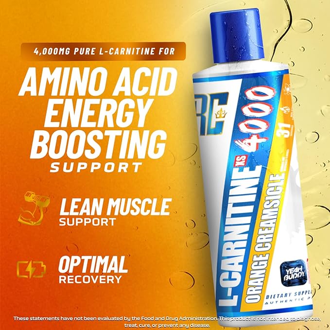 Ronnie Coleman Signature Series L Carnitine XS 4000 Liquid, Stimulant Free, Sugar Free, Zero Carbs, Lean Muscle Strength Support for Men & Women, 16 Oz (16 oz, Orange Creamsicle (4000))-StrideForce Fitness