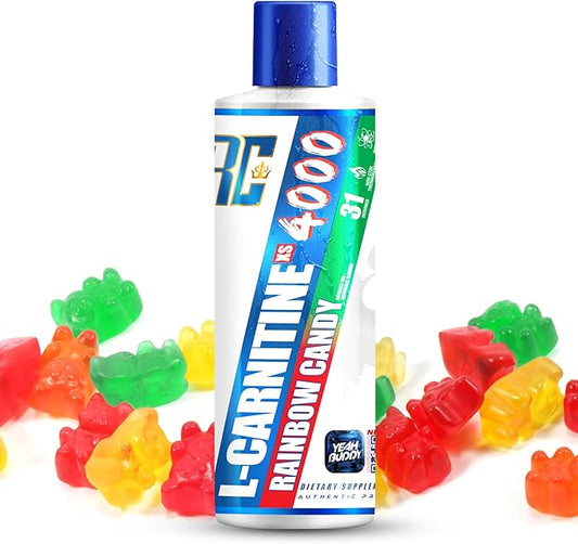 Ronnie Coleman Signature Series L Carnitine XS 4000 Liquid, Stimulant Free, Sugar Free, Zero Carbs, Lean Muscle Strength Support for Men & Women, 16 Oz (16 oz, Rainbow Candy (4000))-StrideForce Fitness