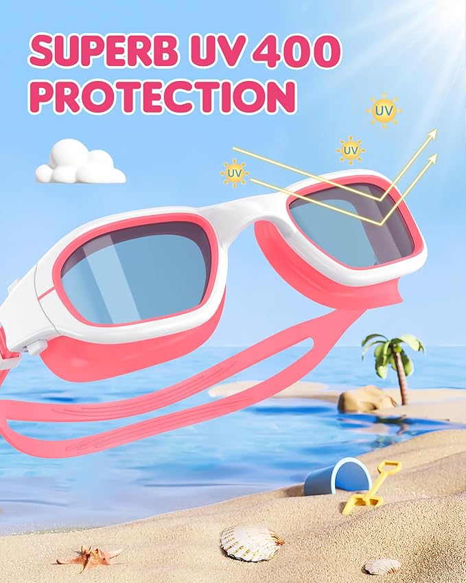 Kids Swim Goggles,Swimming Goggles for Kids 6-14, Anti-Fog UV Protection Pool Glasses for Boys Girls-StrideForce Fitness