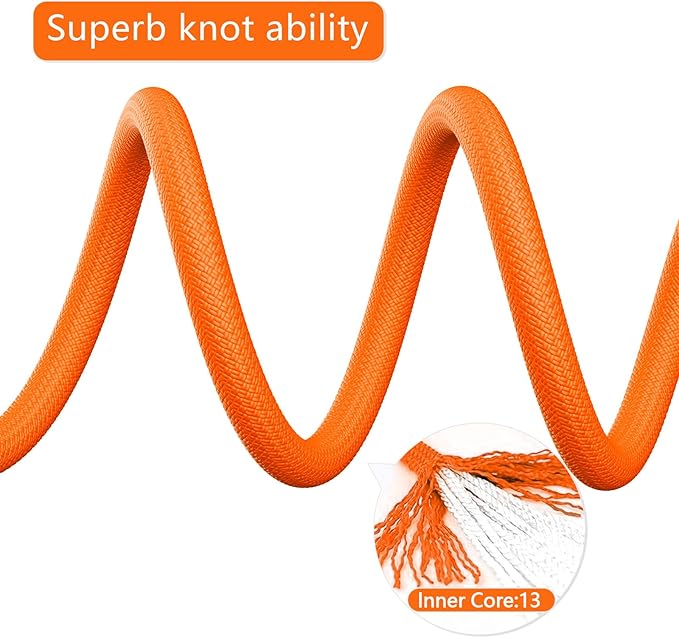 X XBEN Outdoor Climbing Rope 10M(32ft) 20M(64ft) 30M(96ft) 50M(160ft) 70M(230ft) 152M(500FT) 352M(1000FT) Static Rock Climbing Rope for Escape Rope Ice Climbing Equipment Fire Rescue Parachute-StrideForce Fitness