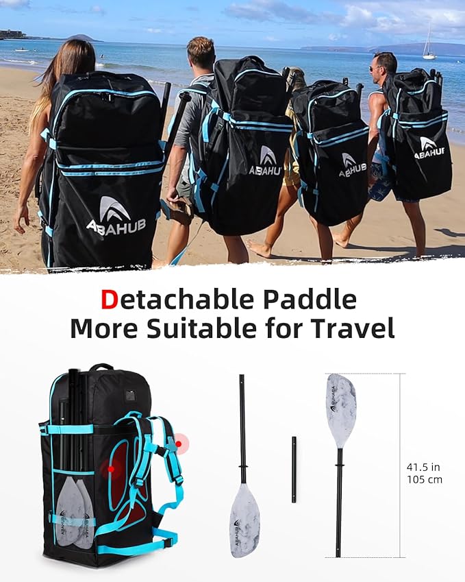 Abahub Adjustable Kayak Paddle 210-230 cm/ 230-250 cm Floating Kayaking Oars Boating Oars Canoeing Oars Black-StrideForce Fitness