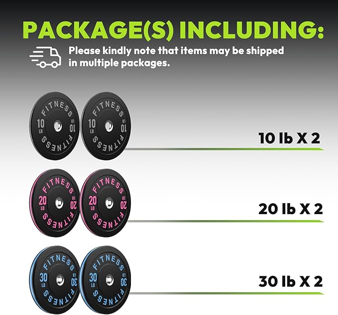 Bumper Plates 2 - Inch Olympic Weight Plate Set for Barbell, 10-55 lb Rubber Weights Sets for Home Gym, Strength Training Plate, Weight Lifting, Black-StrideForce Fitness