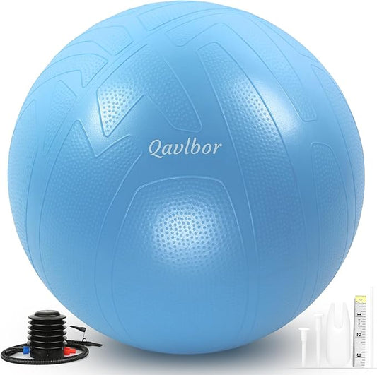 Yoga Ball Pregnancy Ball, 1.7mm Extra Thick Birthing Ball for Pregnancy, 600LB Anti-Burst Exercise Ball for Fitness, Balance, Physical Therapy, Non-Slip Stabil-ity Ball with Bump-StrideForce Fitness
