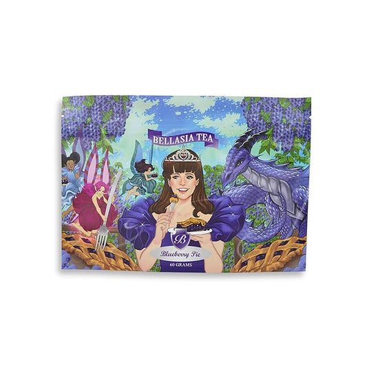 Bellasia Tea Blueberry Pie for Kids Using Real Fruit Pieces - Caffeine Free Herbal Tea Blend with Real Ingredients & Balanced Flavor- Add Loose Leaf Tea to Your Child’s Routine for A Fun & Tasty Drink. 20-25 Cups-StrideForce Fitness