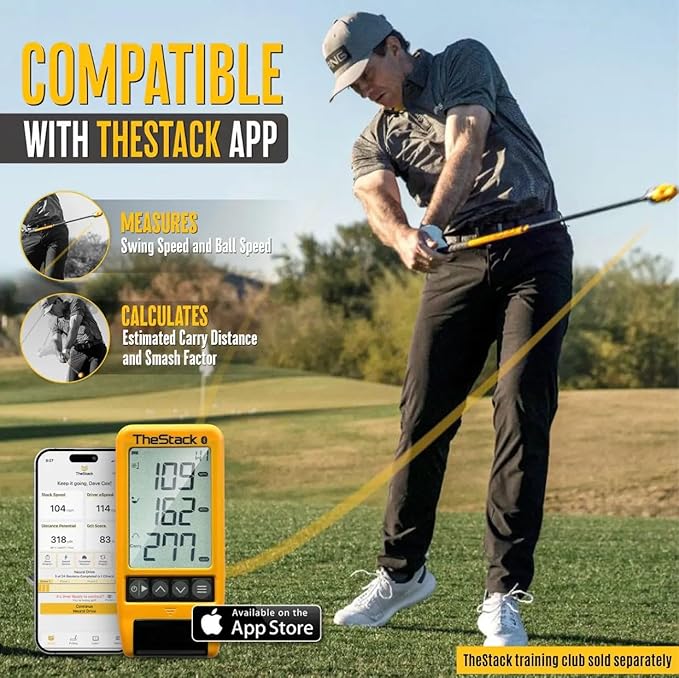 TheStack™ Radar | Golf Launch Monitor | App-Based Training System and Golf Swing Analyzer | Trainer Golf Swing Training Aid | Golf Launch Monitor Portable-StrideForce Fitness