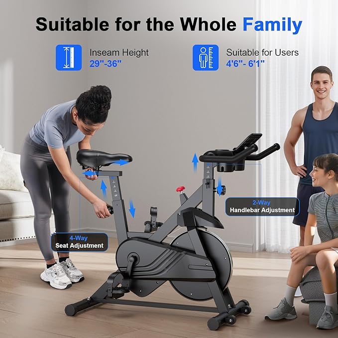 Superun Exercise Bike, Stationary Bikes for Home Gym with 32-Level Magnetic Resistance, 300LBS Capacity Indoor Cycling Bike with Comfortable Seat, LED Display-StrideForce Fitness