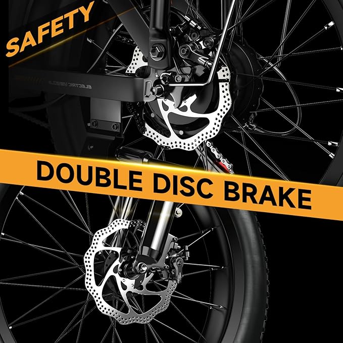 1000W Folding Electric Bike, 48V 20AH Large Removable Battery E Bike, 30+MPH, 80 Miles Max Range, 20" Fat Tire Electric Bike for Adults, Adult Electric Bicycles for Commute Beach Snow-StrideForce Fitness