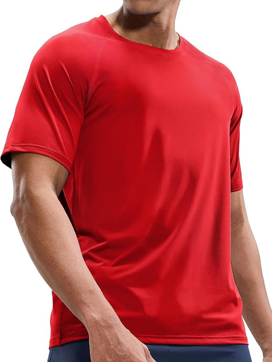 MIER Men's Dry Fit Workout T-Shirts Athletic Running Tee Short Sleeve Crew Neck Gym Tops, Polyester, Moisture Wicking-StrideForce Fitness