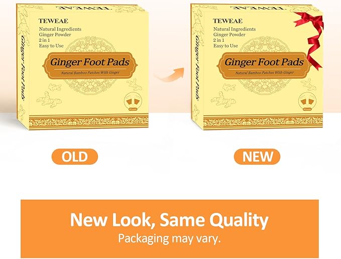 2 in 1 Ginger Foot Pads, 40Pads Tear and Use, Premium Natural Ingredients Ginger Powder, Bamboo Vinegar FootPads with ''Stay in Place'' Adhesive Pads Sheet (40 Pads)-StrideForce Fitness