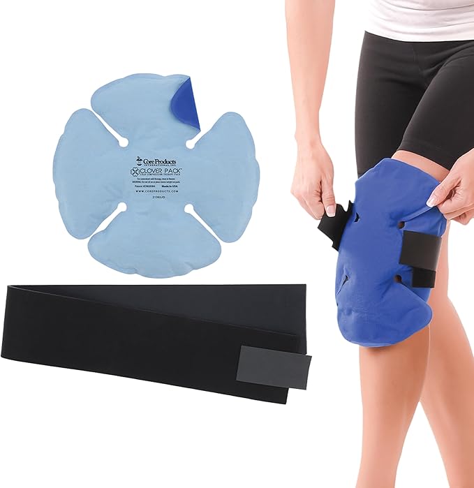 Core Products Clover Pack Frost Free Cold Therapy, Flexible for Knee, Shoulder, Elbow & Ankle with Compression Strap - Made in The USA-StrideForce Fitness